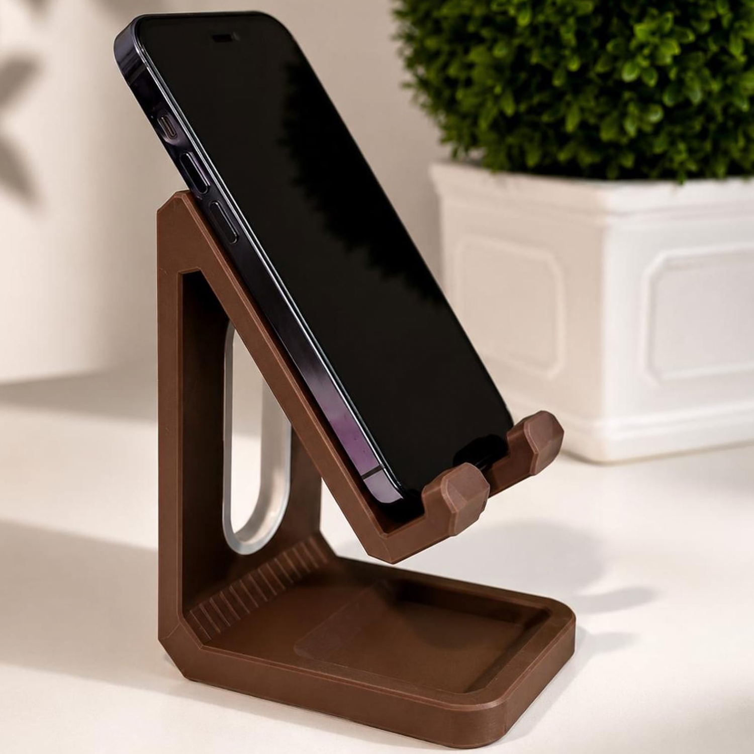 Adjustable Desktop Smartphone Mount, Ergonomic Device Holder For Media Viewing And Video Communication Stand