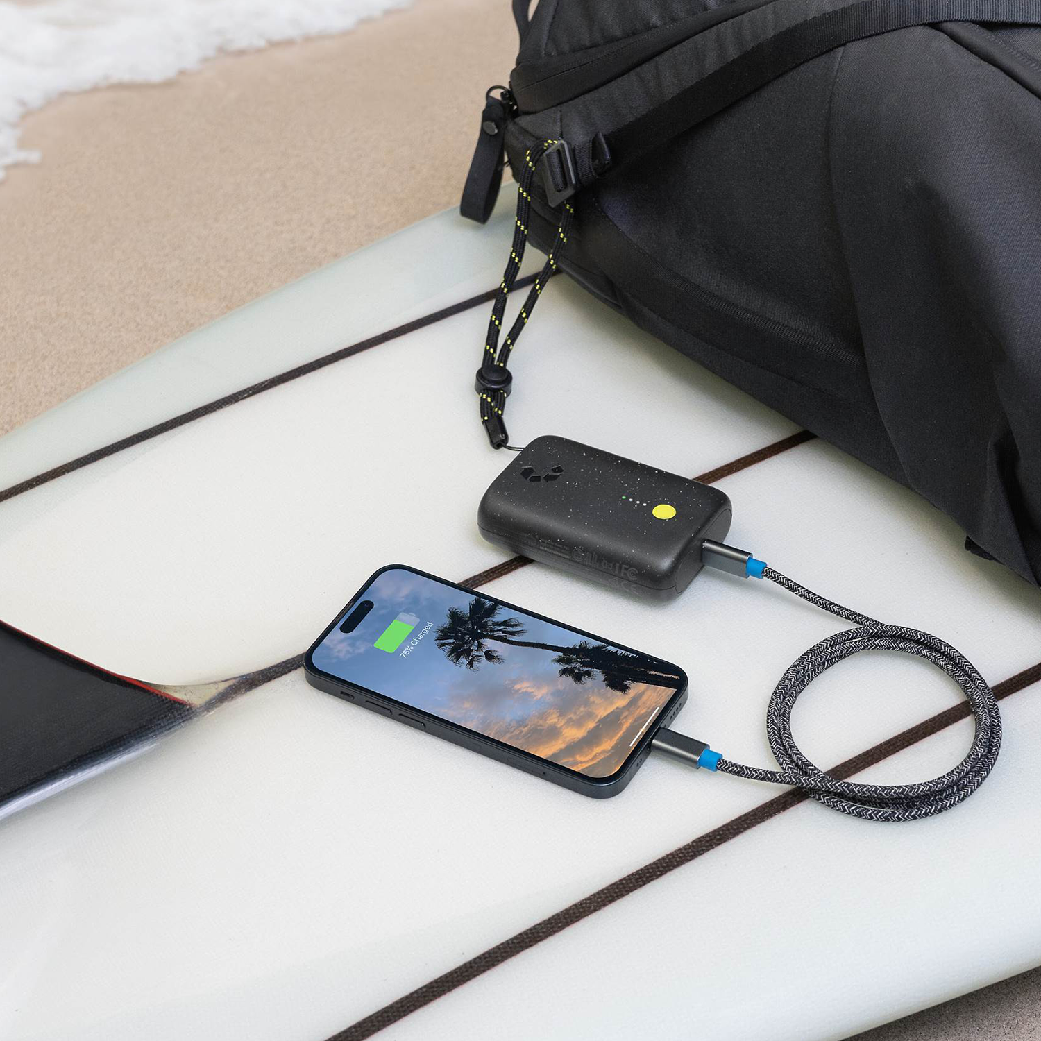 Pocket Sized Portable Charger With Detachable Adjustable Carry Lanyard