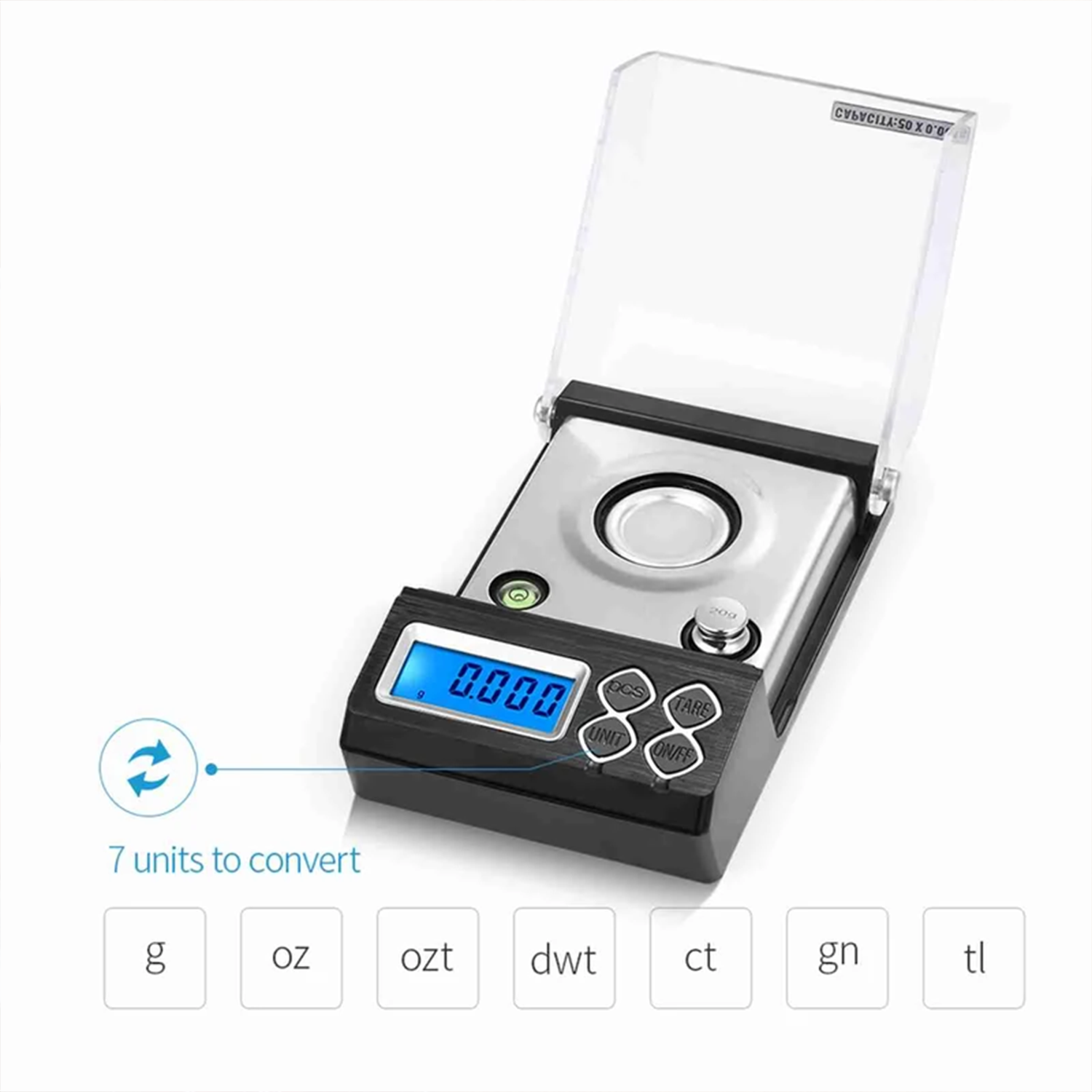 Portable High Precision Mini Digital Scale With Multi-Unit Conversion For Jewelry And Powder Measurement